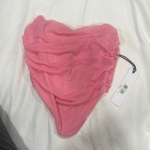 Mesh Tube Corset Bustier Top Bubble Pink